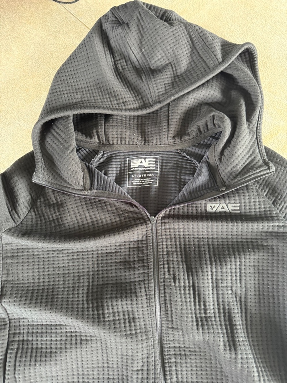 American Eagle Outfitters Black Lightweight Hooded Shirt Jacket